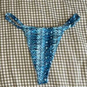 Frankie's Bikinis Blue Snake Print Bikini Bottom